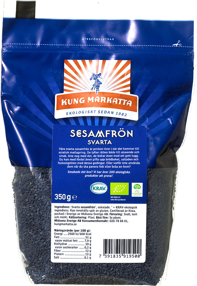 Kung Markatta Svarta Sesamfrön KRAV 350 g