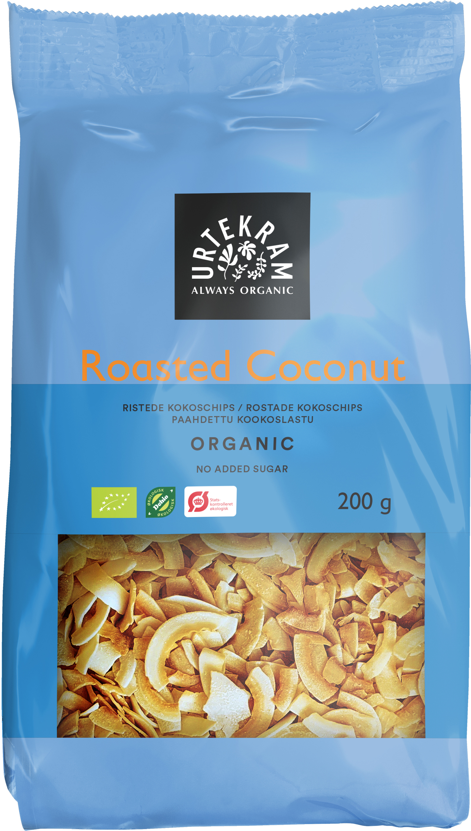 Urtekram Rostade Kokoschips 200 g