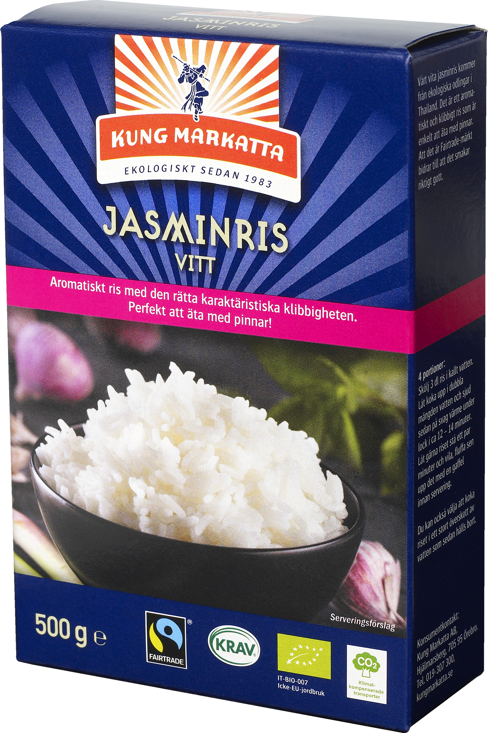 Kung Markatta Jasminris vitt KRAV 500 g