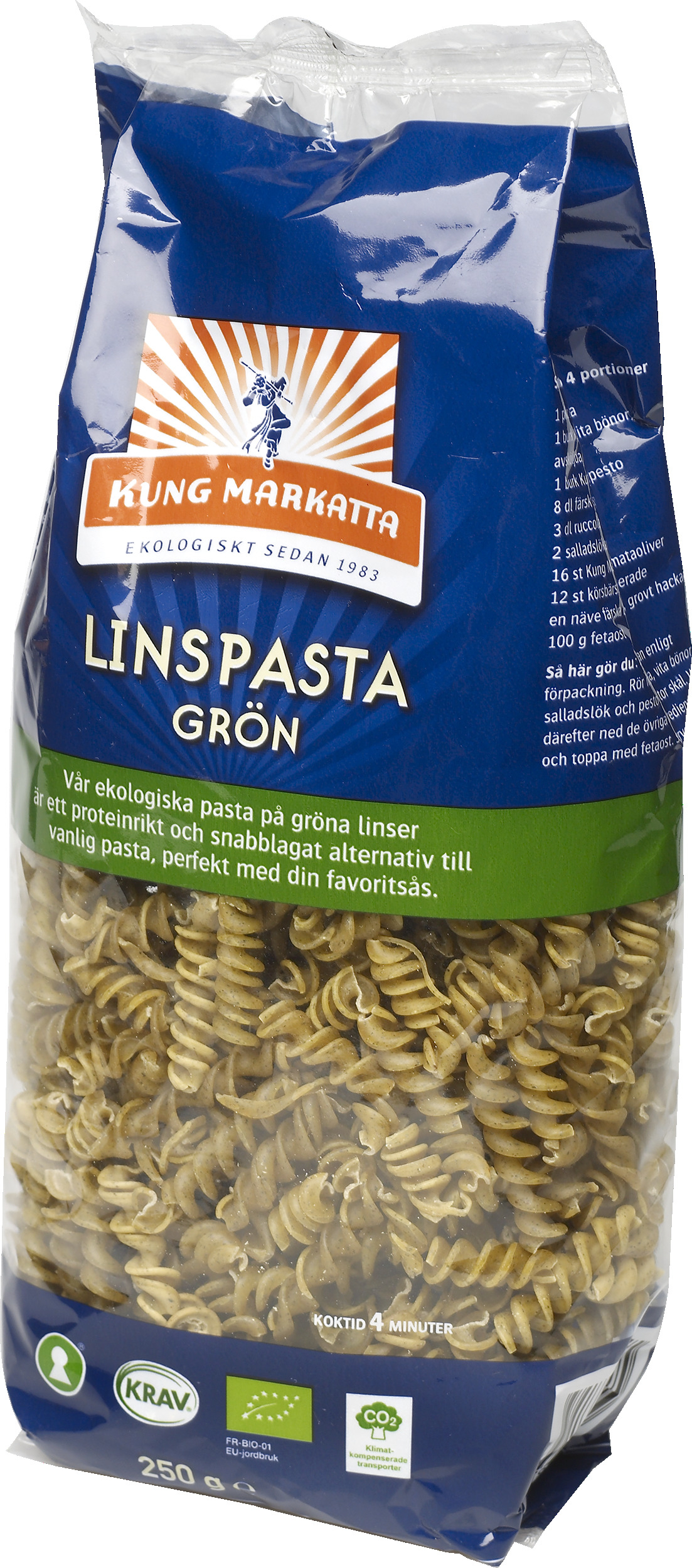 Kung Markatta Grön Linspasta KRAV 250 g