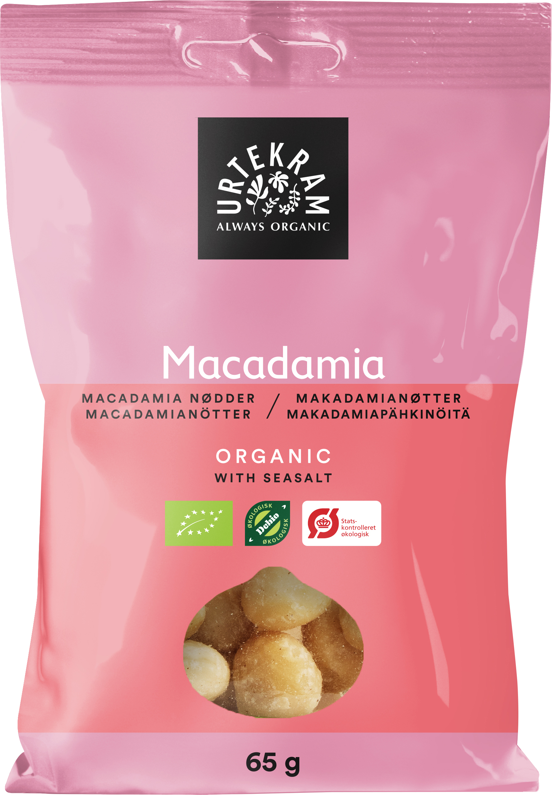 Urtekram Macadamianötter EKO 65 g