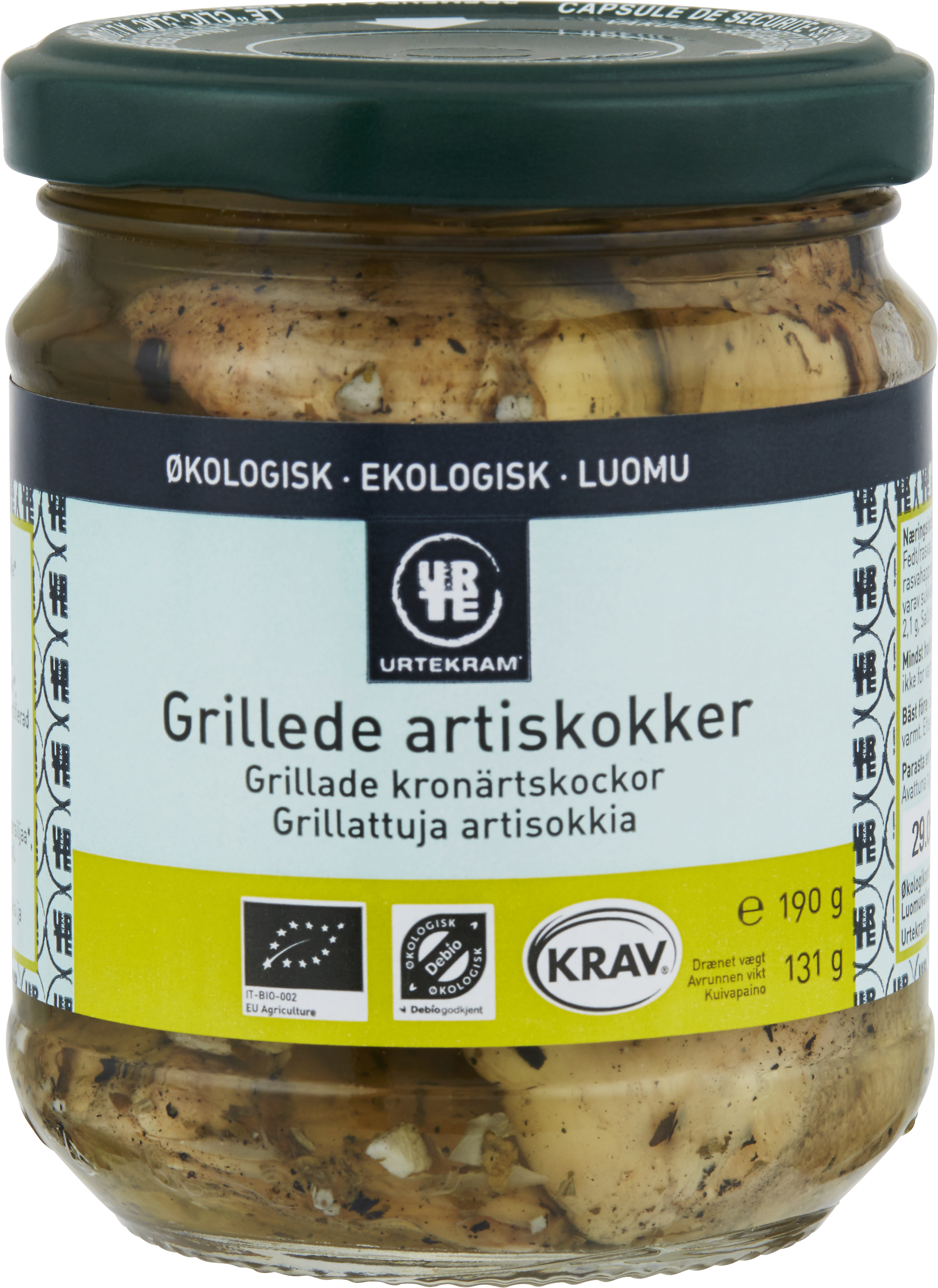 Urtekram Grillade kronärtskockor EKO 190 g