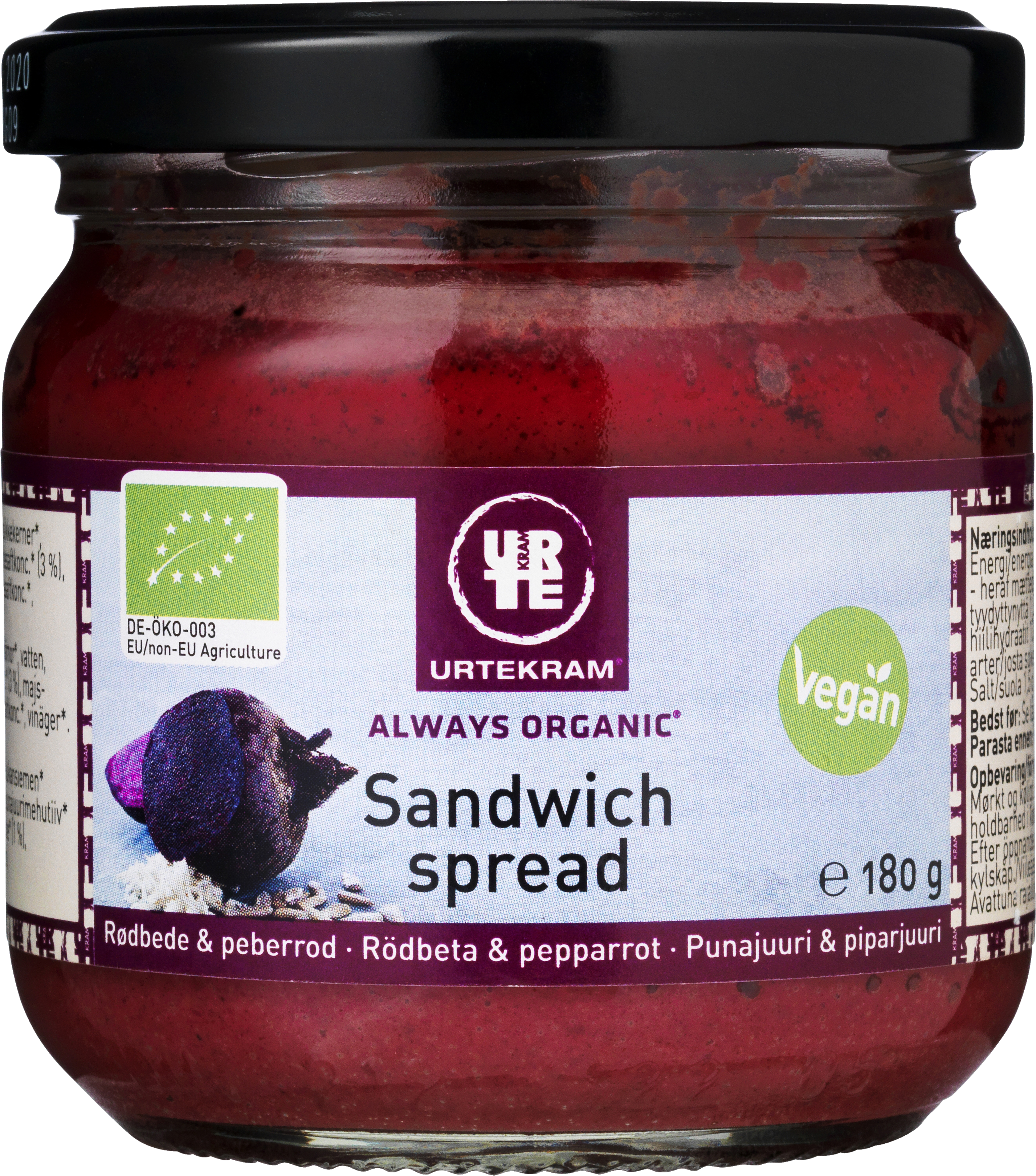 Urtekram Sandwich Spread Rödbetor Peprot Eko 180 g