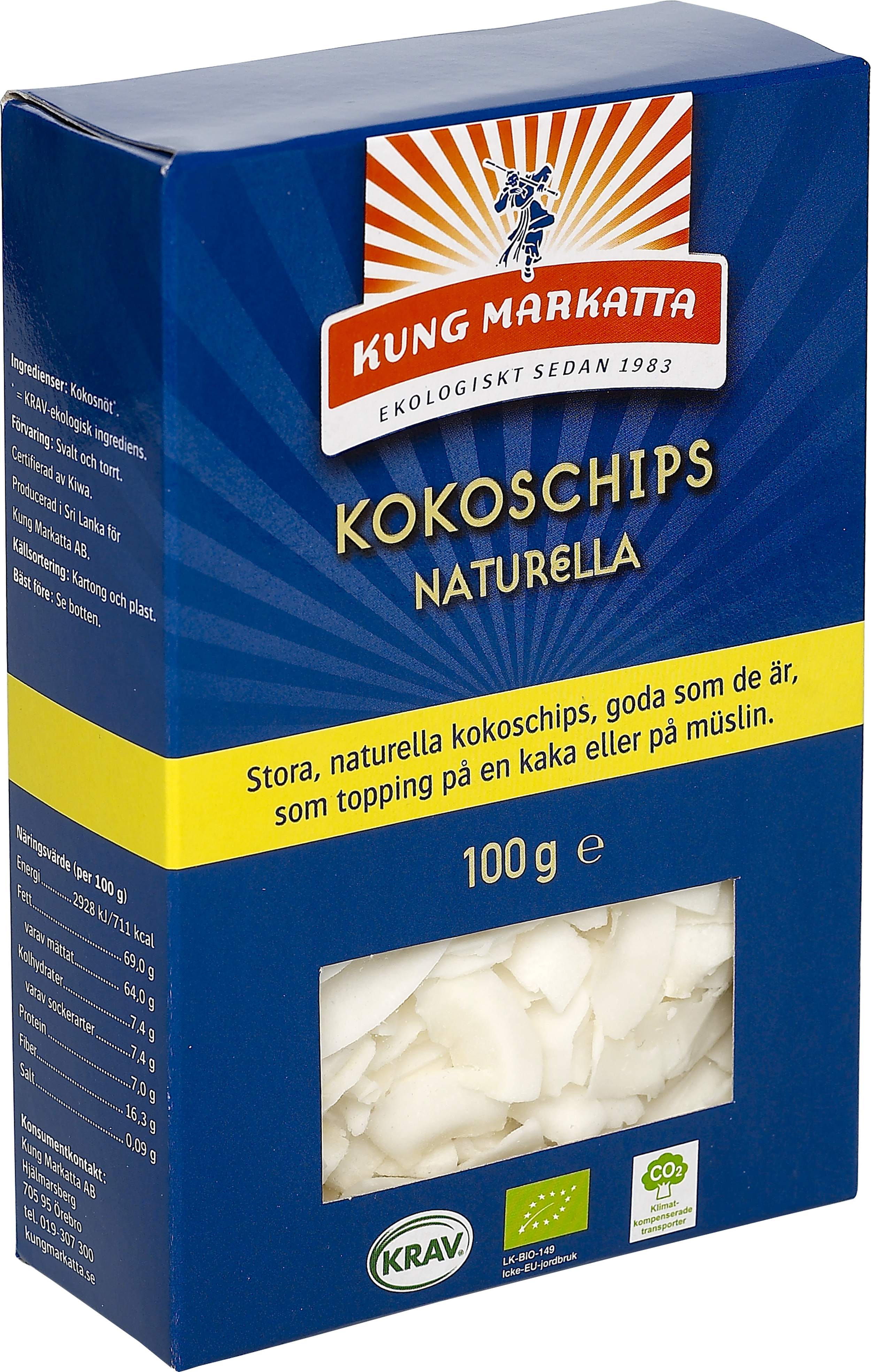 Kung Markatta Kokoschips KRAV 100 g
