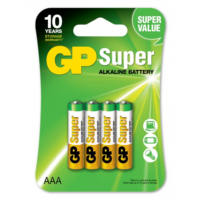 GP Batteries Super Alkaline AAA-batteri 24A/LR03 4 st