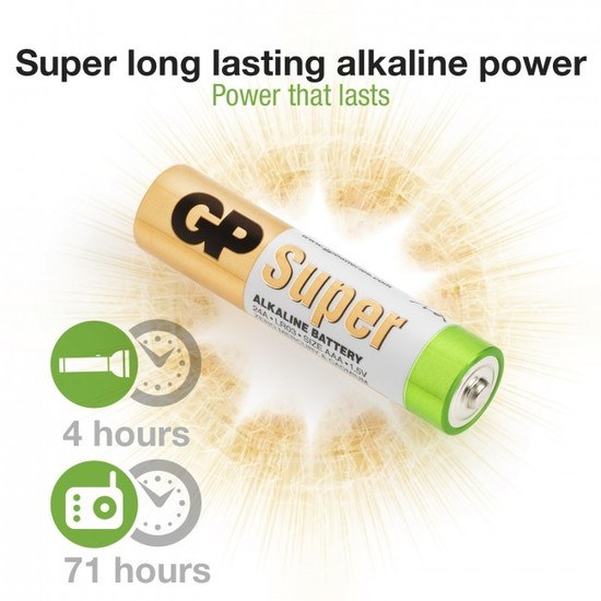 GP Batteries Super Alkaline AAA-batteri 24A/LR03 12 st