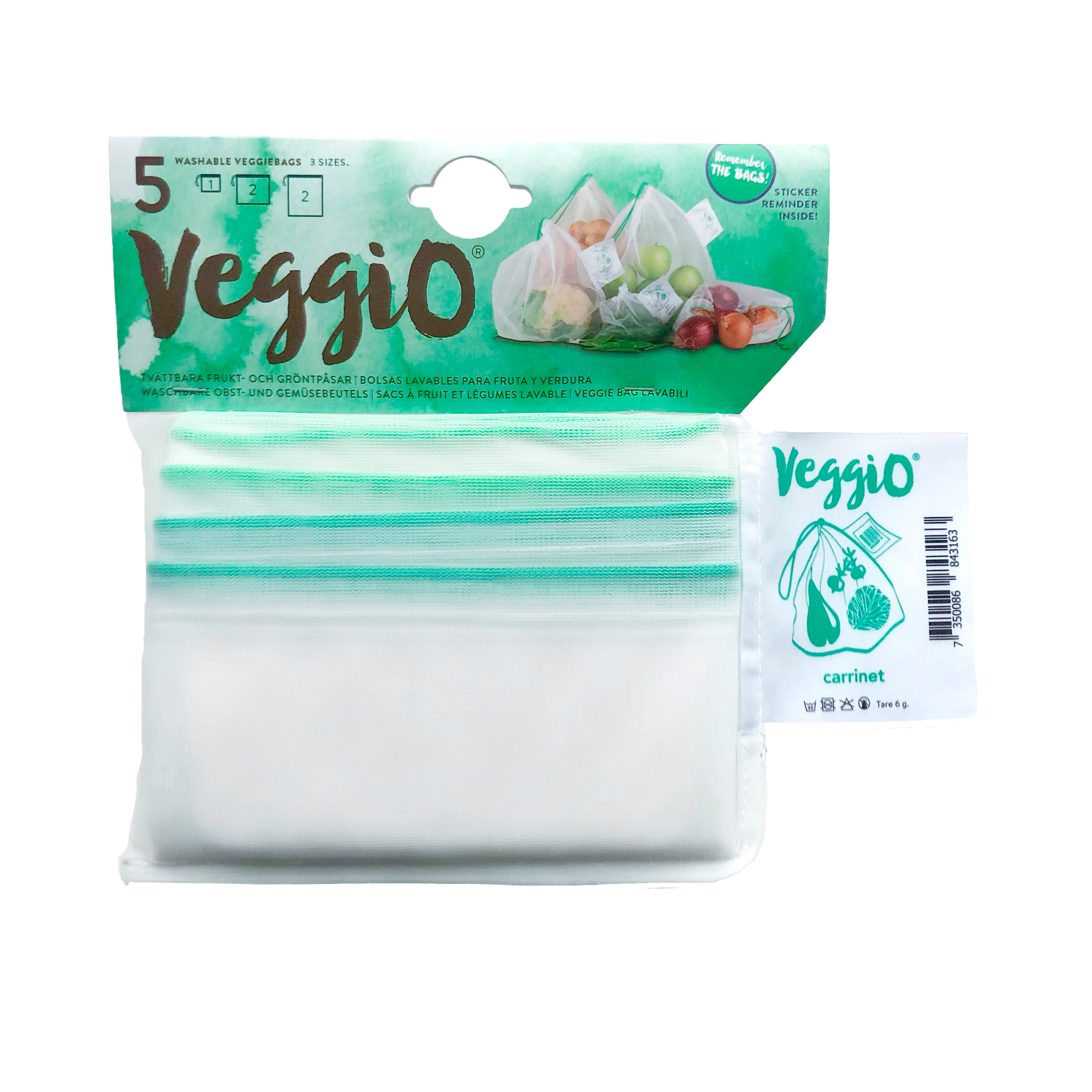Veggio Återanvändningsbara frukt- och gröntpåsar 5-pack