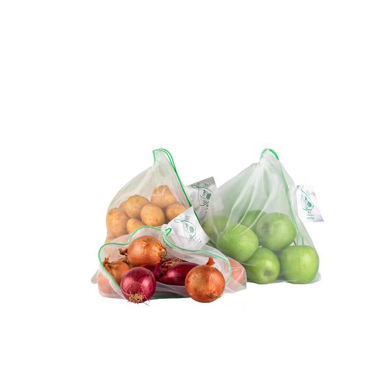 Veggio Återanvändningsbara frukt- och gröntpåsar 3-pack