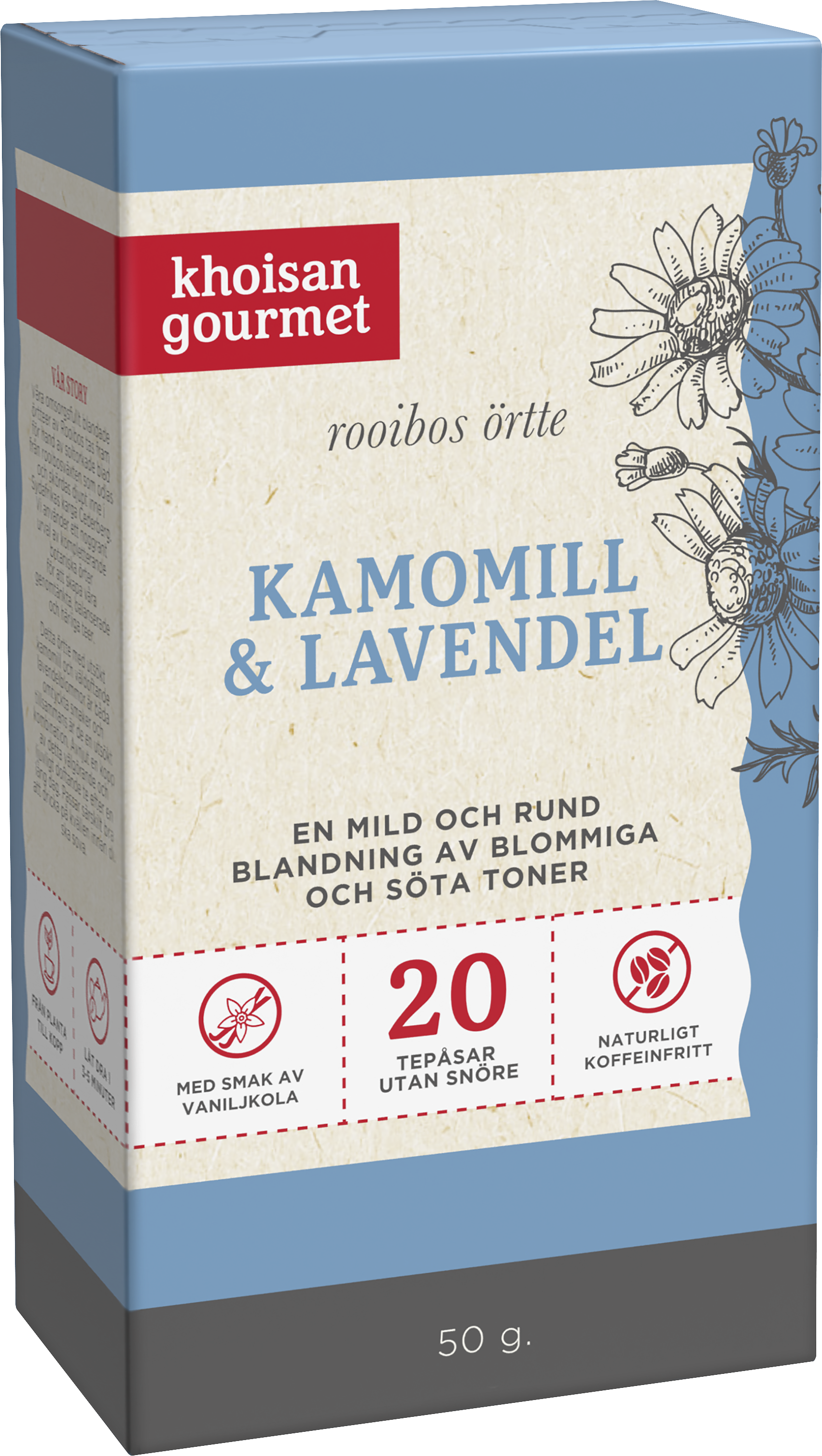 Khoisan Gourmet Rooiboste Örtte Kamomill och Lavendel 50 g