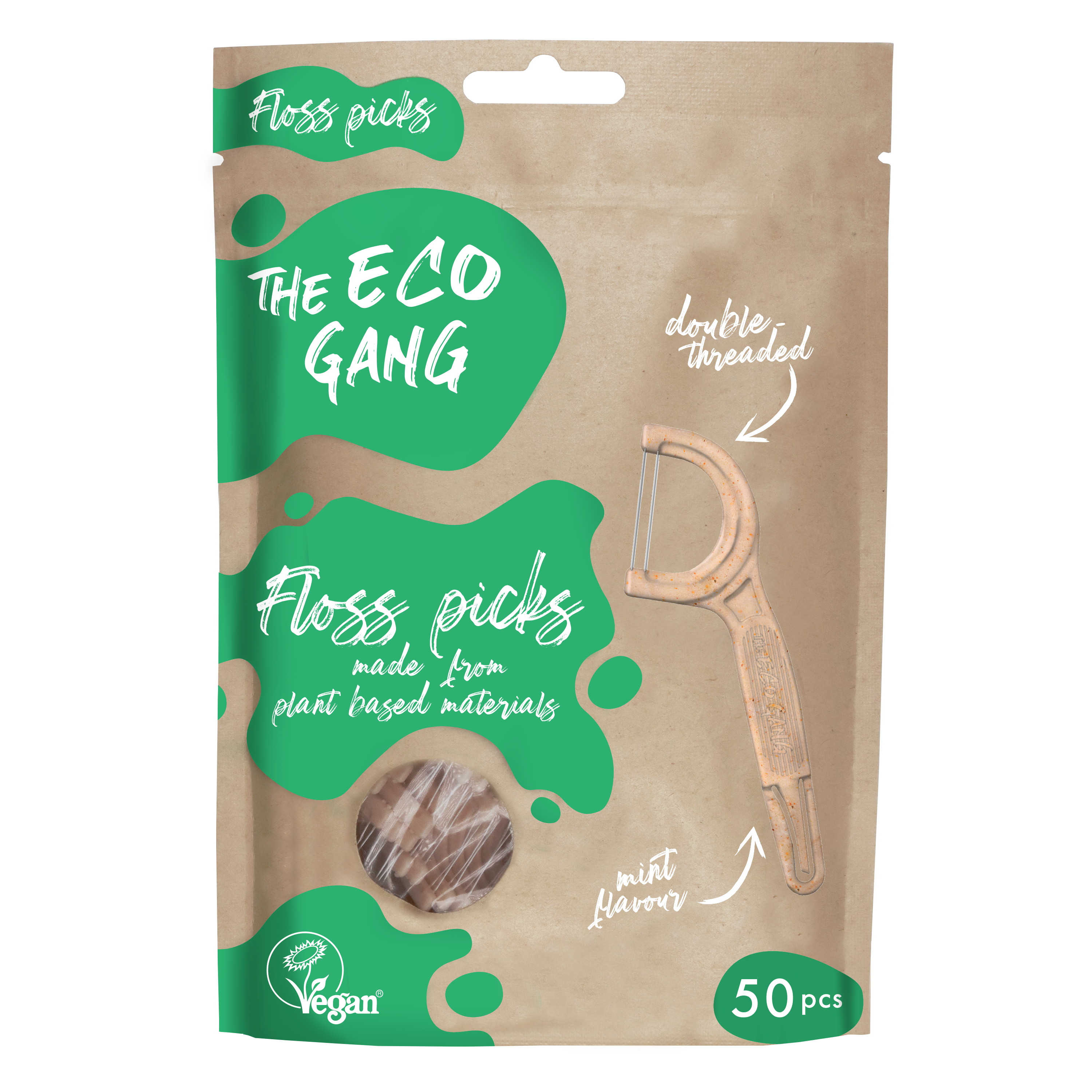 The Eco Gang Floss Picks Normal 50-pack
