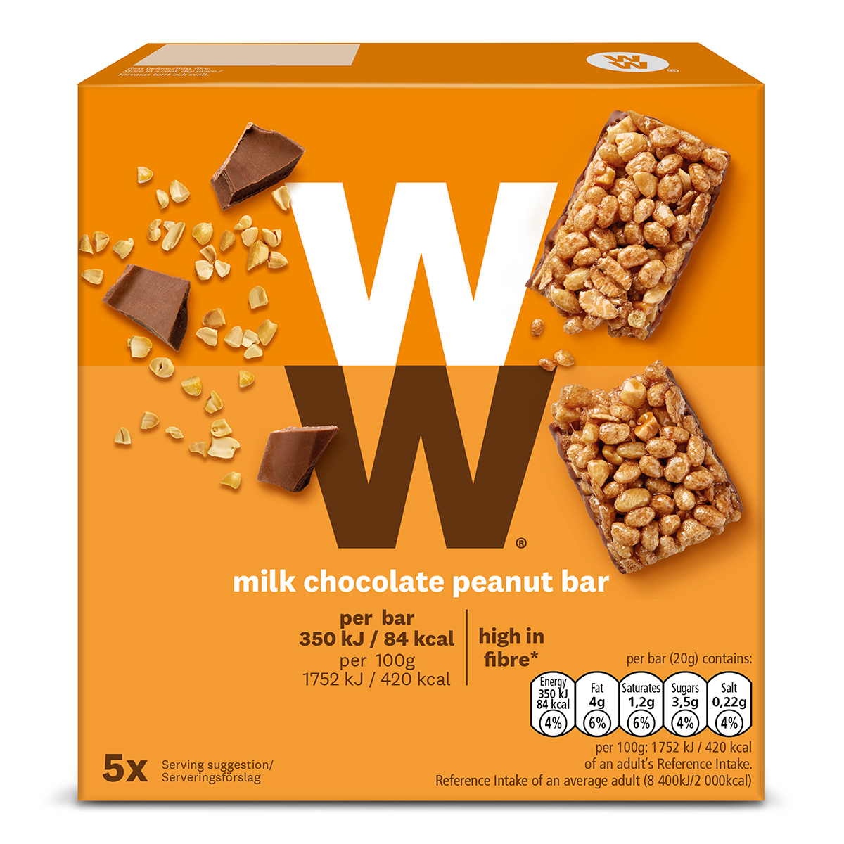 WW ViktVäktarna Bar med mjölkchoklad och jordnötter 100 g