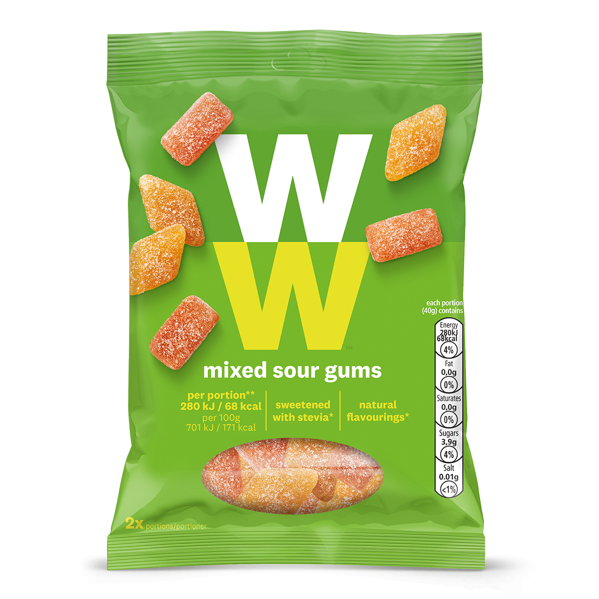 WW ViktVäktarna Blandade sura godisbitar 80 g