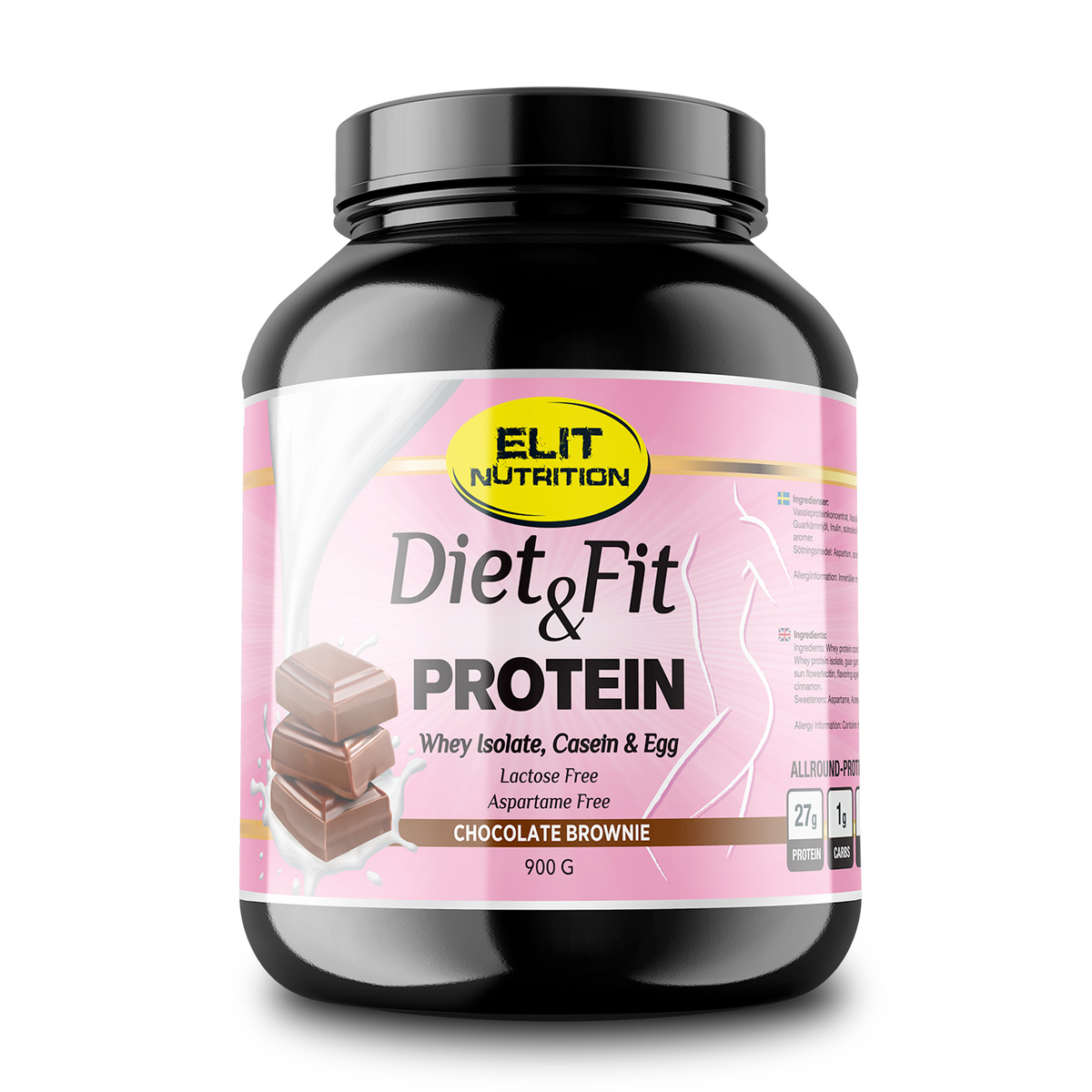 Elit Nutrition Diet & Fit Måltidsersättare Chocolate Brownie 900 g