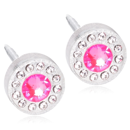 Blomdahl MP Brilliance Halo 6 mm Crystal/shiny rose 1 par