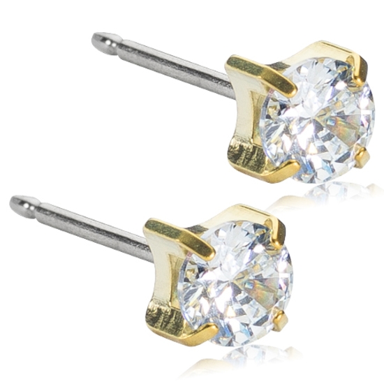 Blomdahl GT Tiffany 5 mm CZ White 1 par