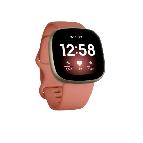 Fitbit Versa 3 - Pink Clay/Soft Gold