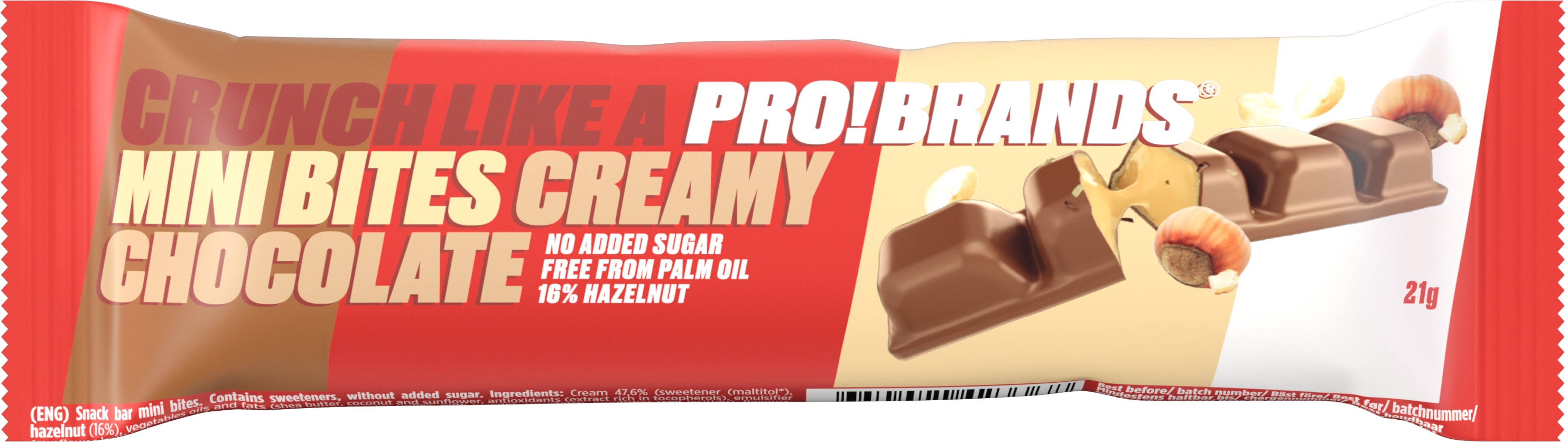 ProBrands Snack Bar Minibites Creamy Chocolate 21 g