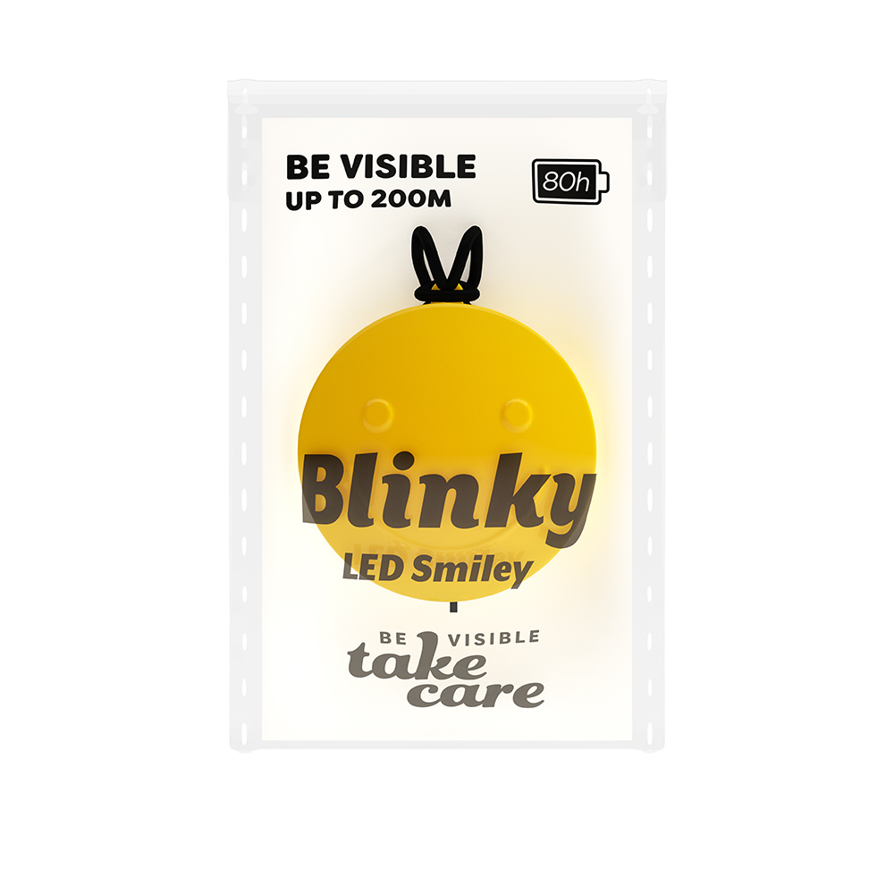 Save Lives Now Blinky LED Smiley Yellow