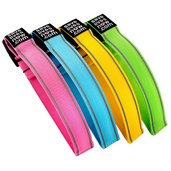 Save Lives Now Flash LED Light Band Pink/Blue 2-pack
