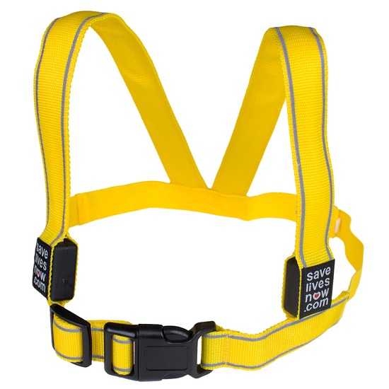 Save Lives Now Flash LED Light Vest Rechargeable Medium Yellow