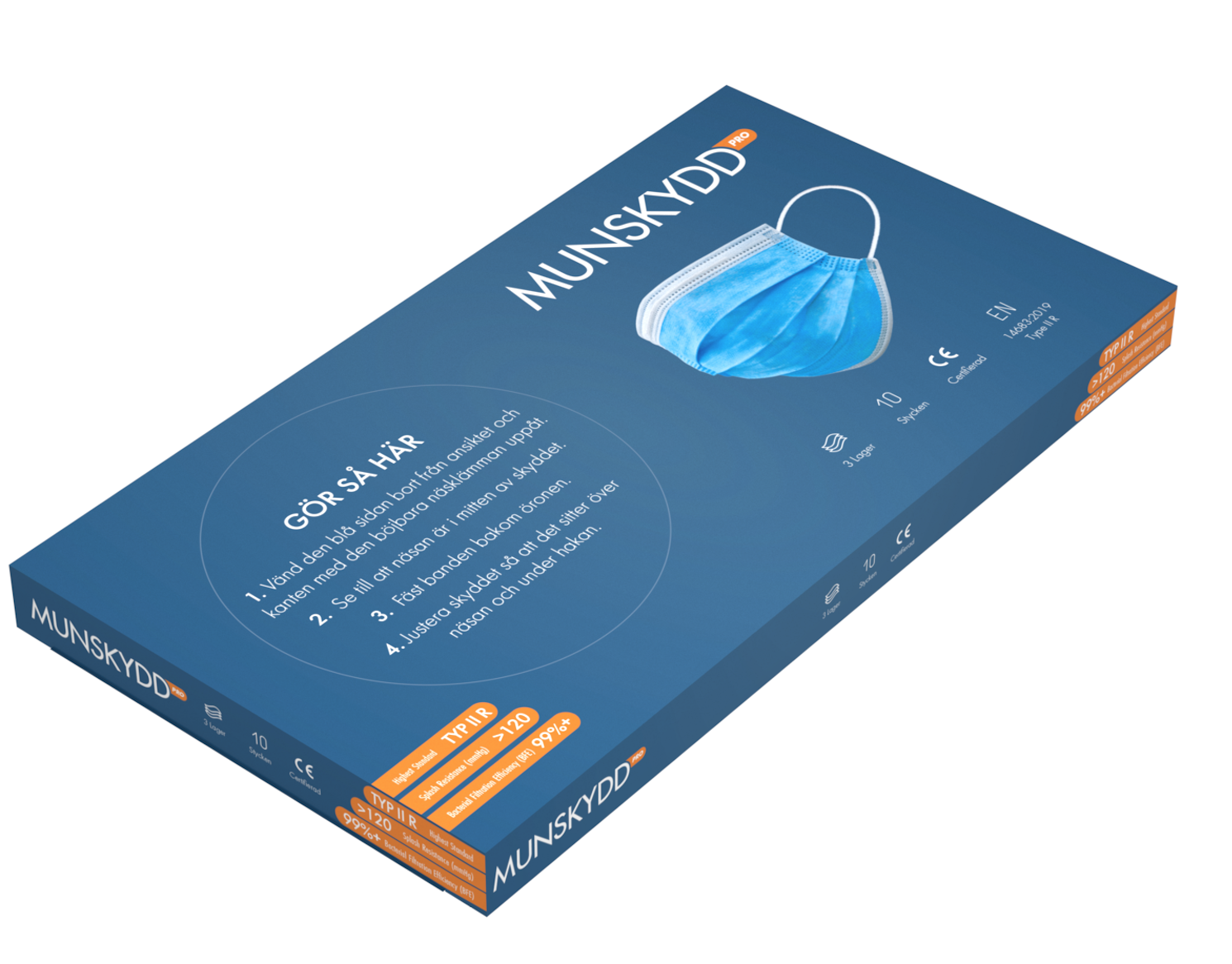 Munskydd Pro Typ IIR 10 st