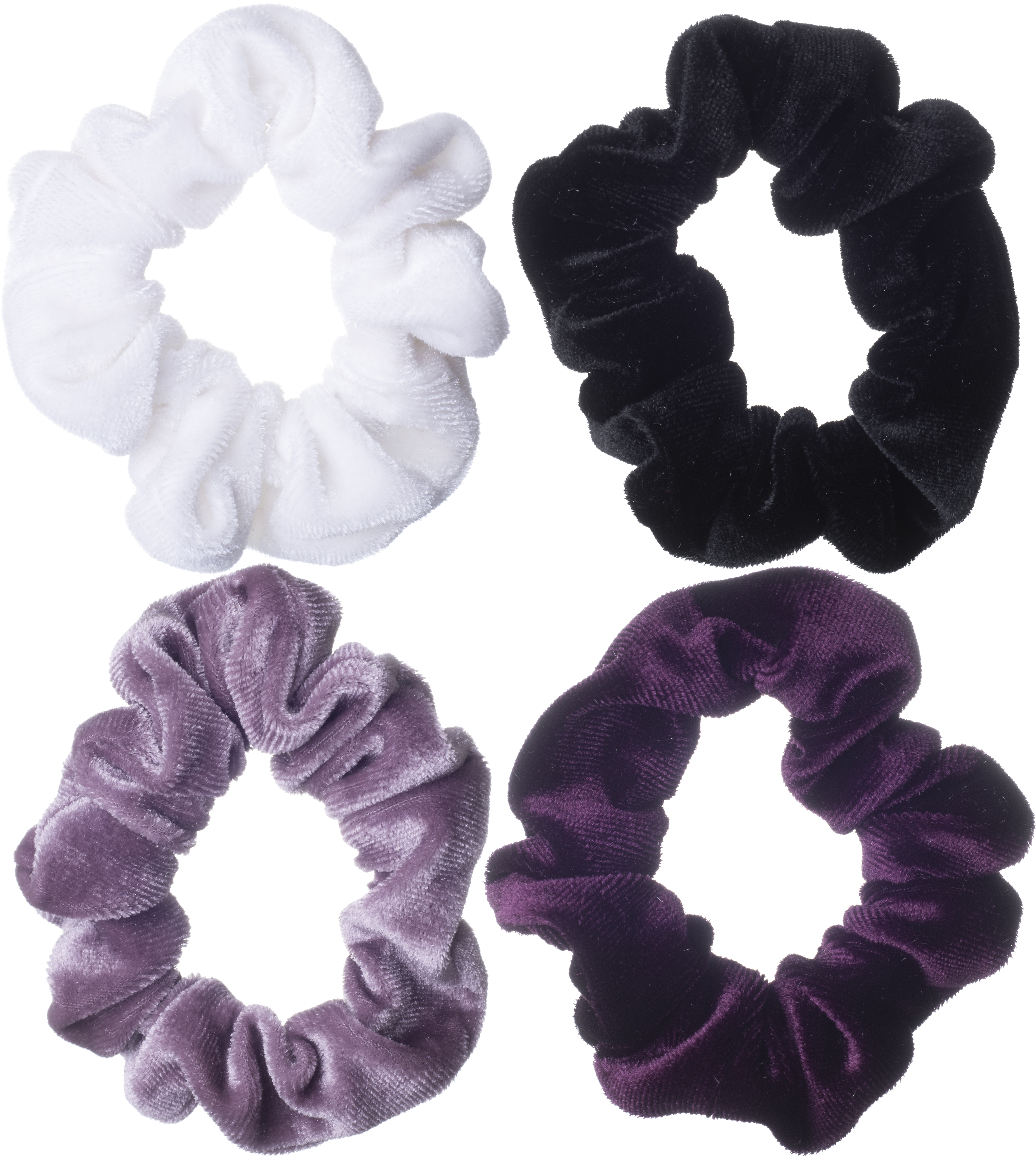 Dazzling Miniscrunchie i sammet lila 4-pack