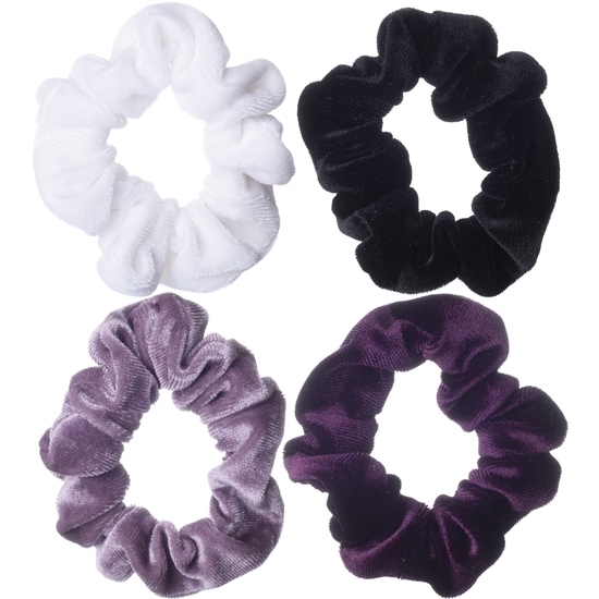 Dazzling Miniscrunchie i sammet lila 4-pack
