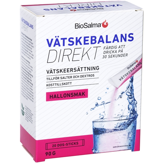 BioSalma Vätskebalans Direkt Hallon 20 dos-sticks