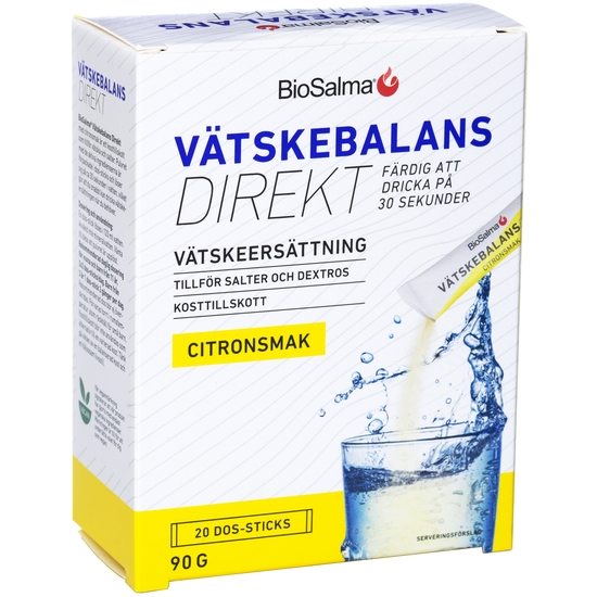 BioSalma Vätskebalans Direkt Citron 20 dos-sticks