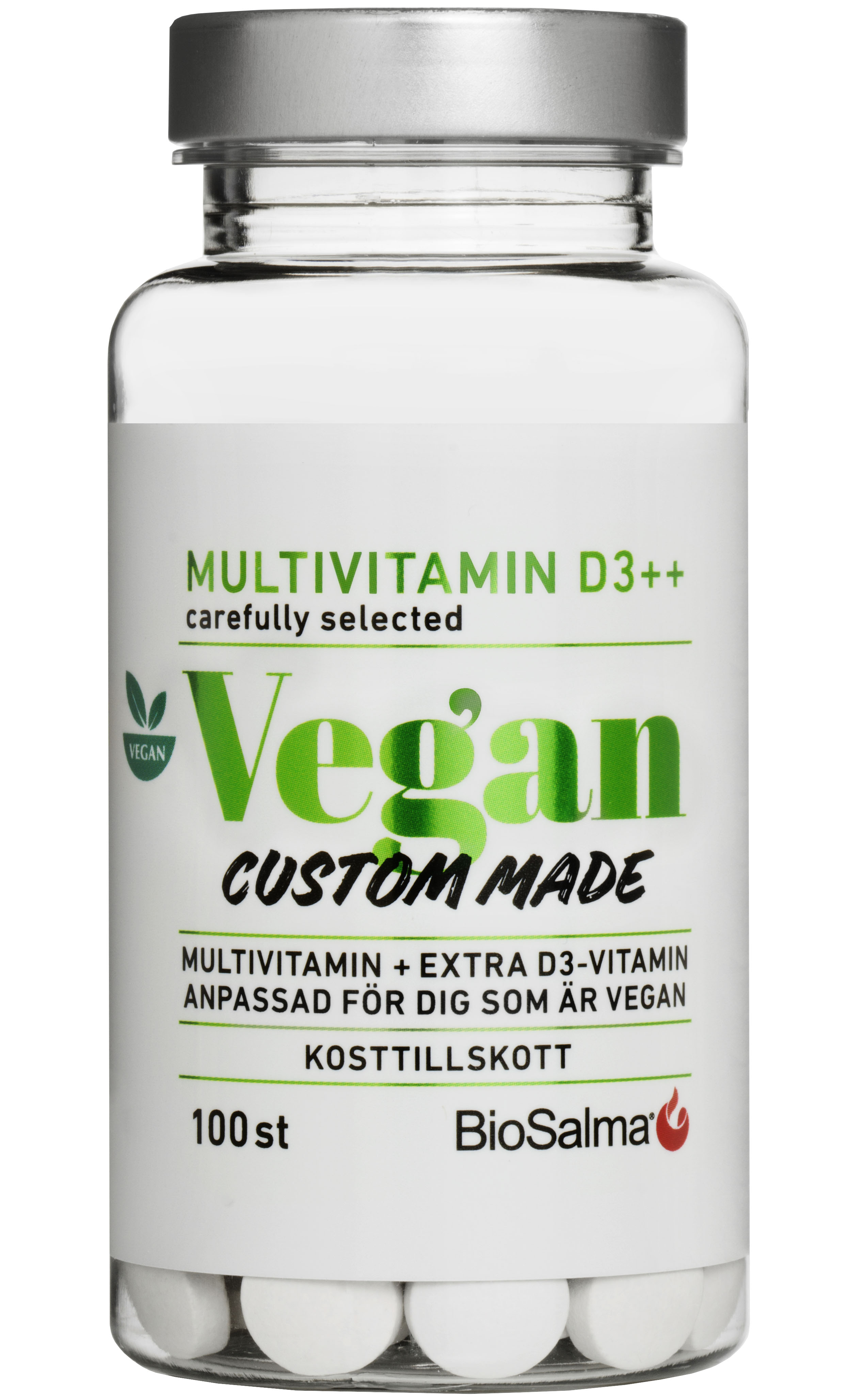 BioSalma Multivitamin Vegan D-vitamin++ 100 tabletter