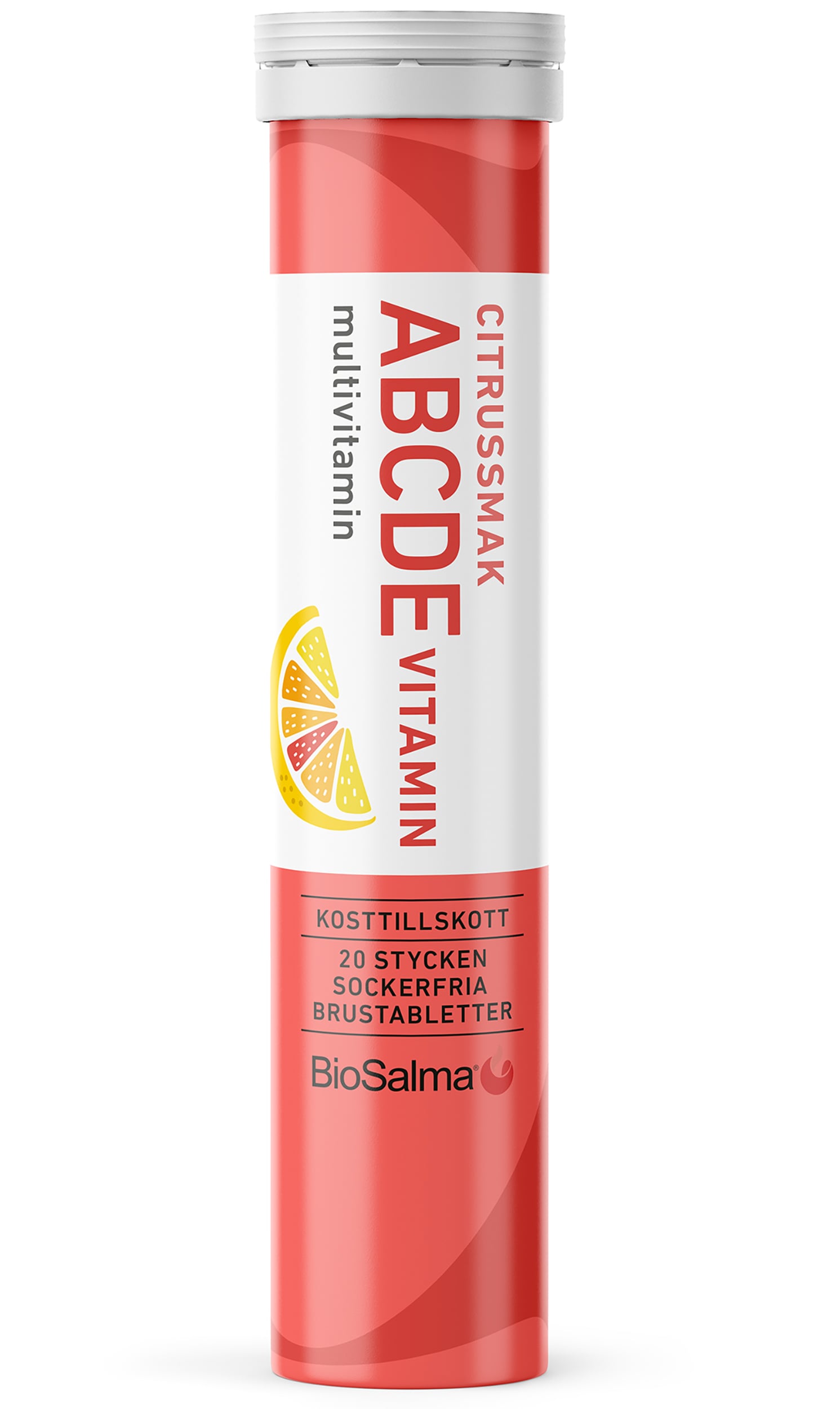 BioSalma ABCDE-vitamin Citrus 20 brustabletter