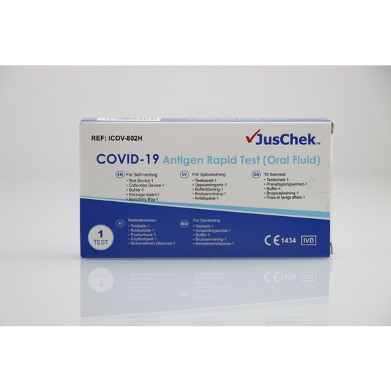JusChek Självtest Saliv CE antigen Covid-19 1-pack