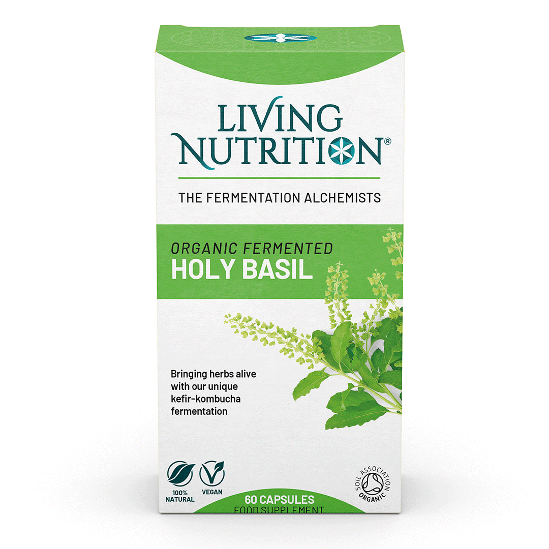 Living Nutrition Organic Fermented Holy Basil 60 kapslar