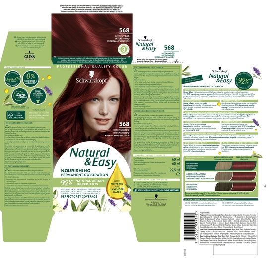 Schwarzkopf Natural & Easy Hårfärg 568 Intensivröd