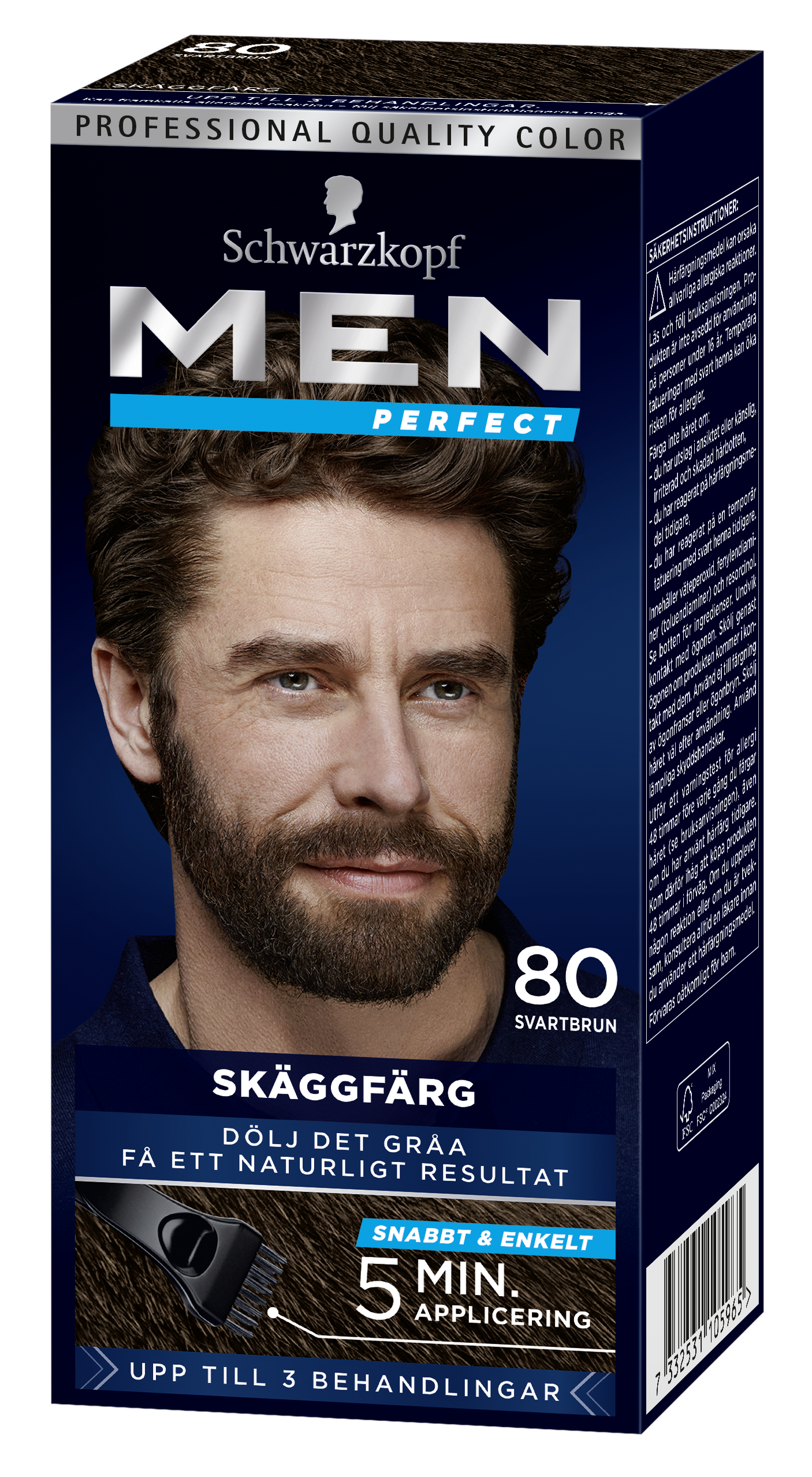Schwarzkopf Men Perfect Skäggfärg 80 Black Brown