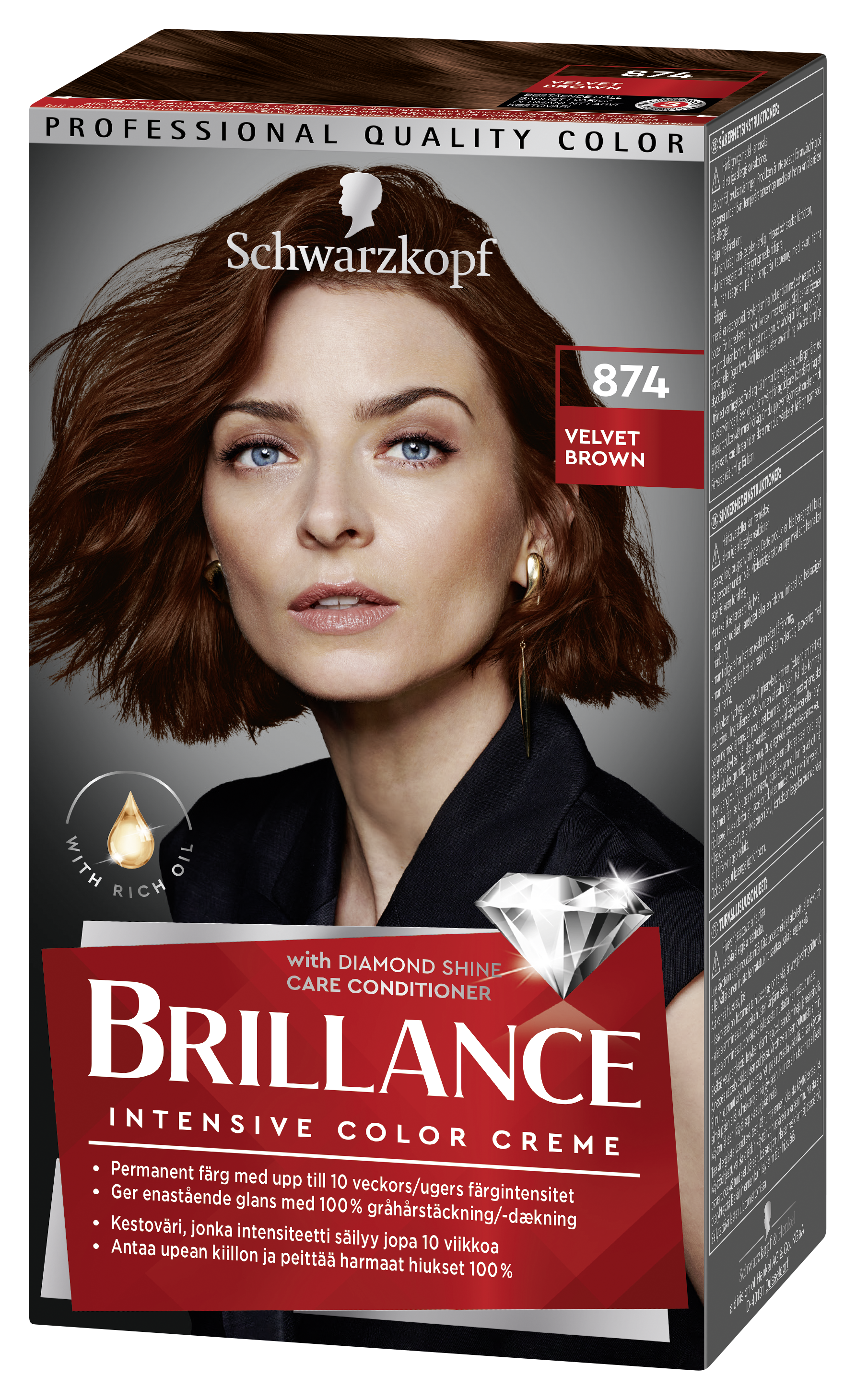 Schwarzkopf Brillance Hårfärg 874 Velvet Brown