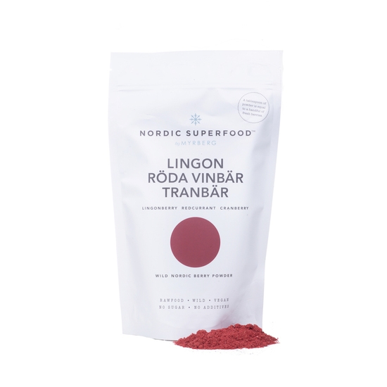 Nordic Superfood Red - Lingon, röda vinbär, tranbär 80 g