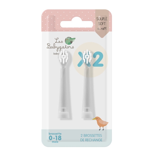 Les Babygators Borsthuvud Refill 0-18 månader 2-pack