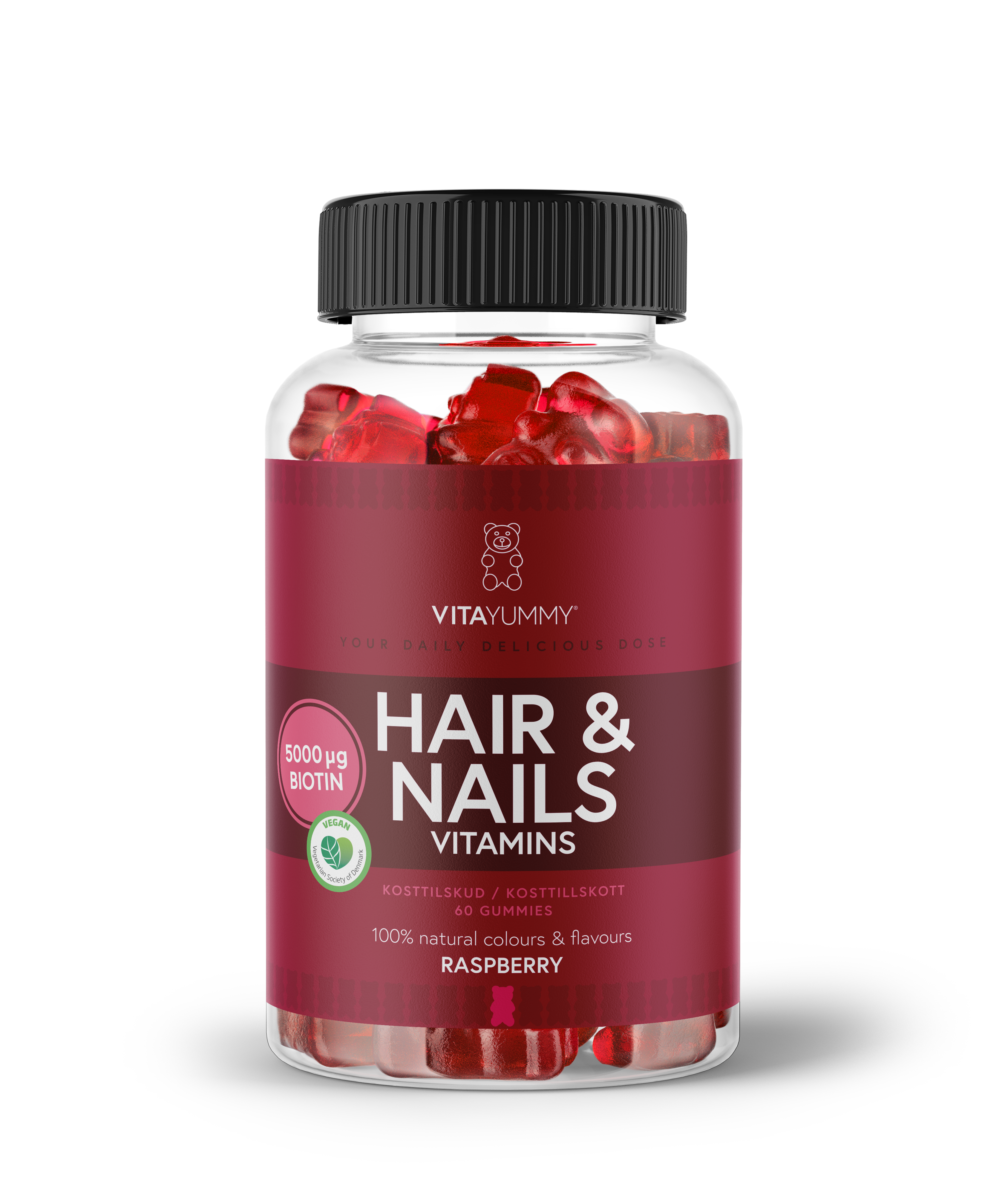 VitaYummy Hair and Nails Raspberry 60 gummies