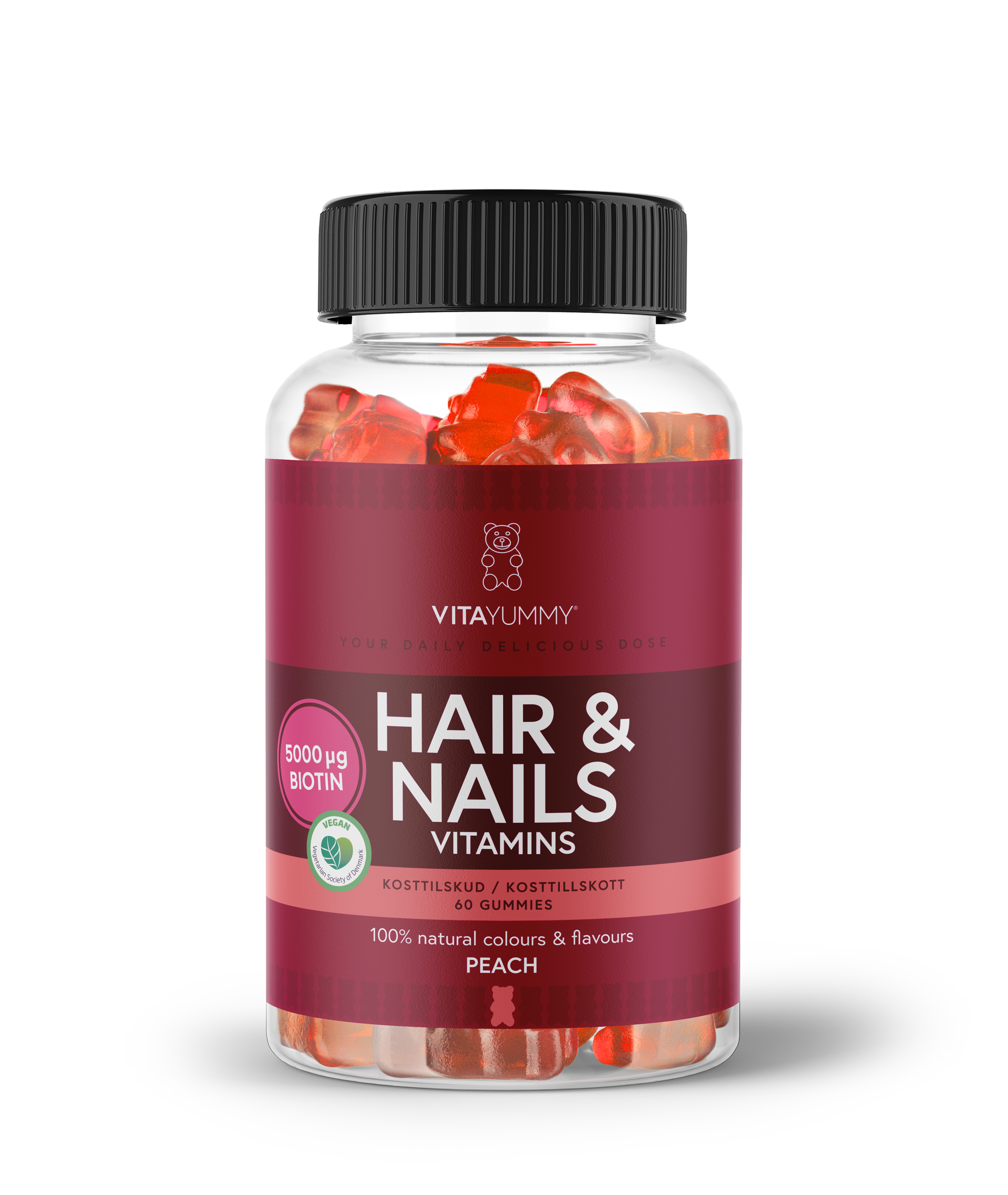 VitaYummy Hair & Nails Peach 60 st gummies