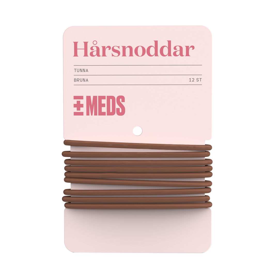 MEDS Hårsnoddar, tunna bruna