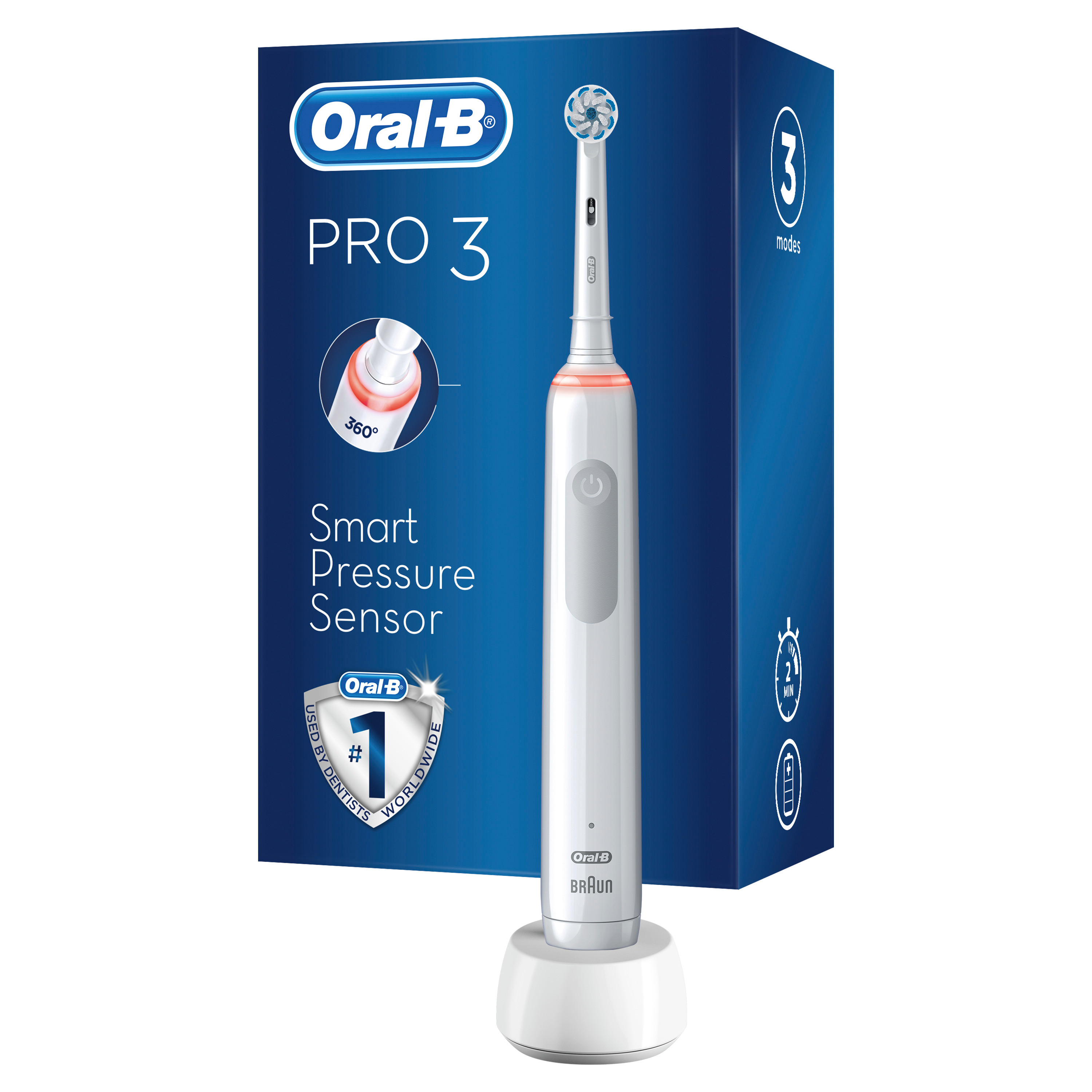 Oral-B Pro 3 3000 Sensitive Vit Eltandborste