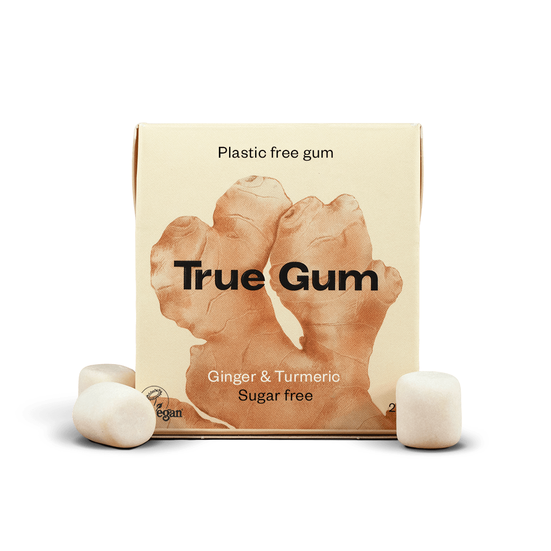 True Gum Plastfritt Tuggummi Ginger & Turmeric 21 g