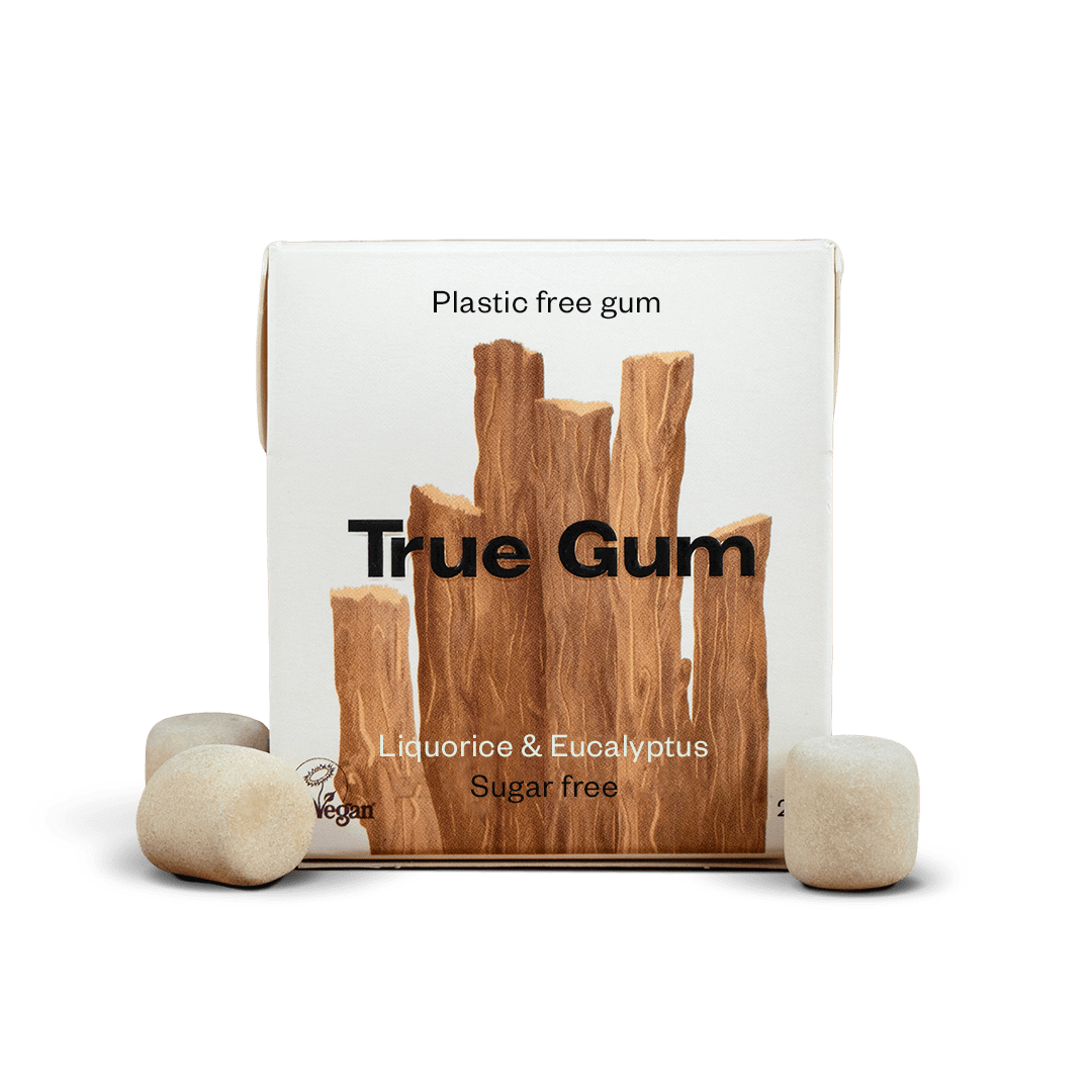 True Gum Plastfritt Tuggummi Liquorice & Eucalyptus 21 g