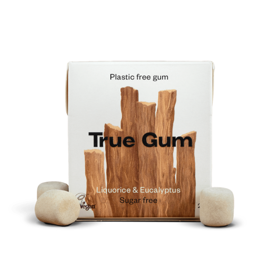 True Gum Plastfritt Tuggummi Liquorice & Eucalyptus 21 g