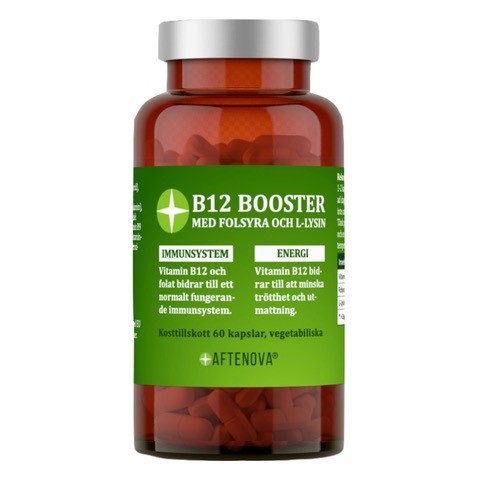 AfteNova B12 Booster med Folsyra och L-Lysin 60 kapslar
