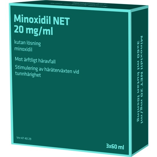 Minoxidil NET 20 mg/ml 3x60 ml kutan lösning