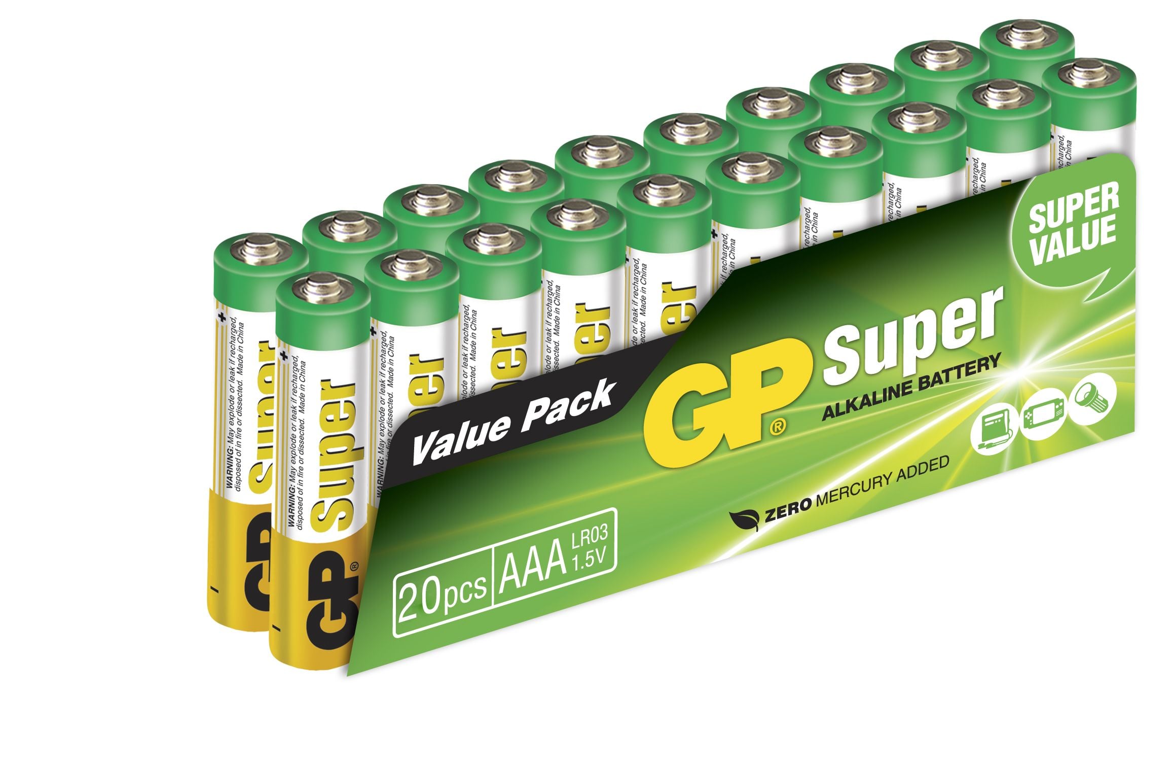 GP Batteries Super Alkaline AAA-batteri 24A / LR03 20 st