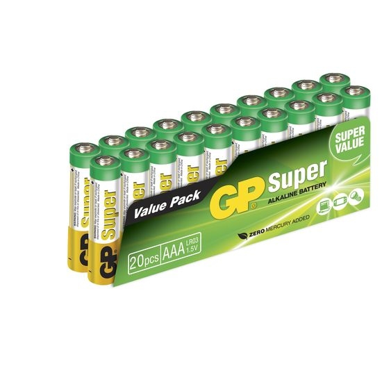 GP Batteries Super Alkaline AAA-batteri 24A / LR03 20 st