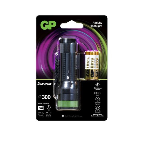 GP Batteries Discovery ficklampa 300 lumen C32